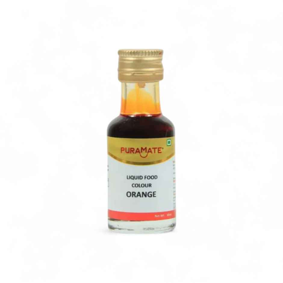 Puramate Liquid Food Colour- Orange | Baking Ingredient