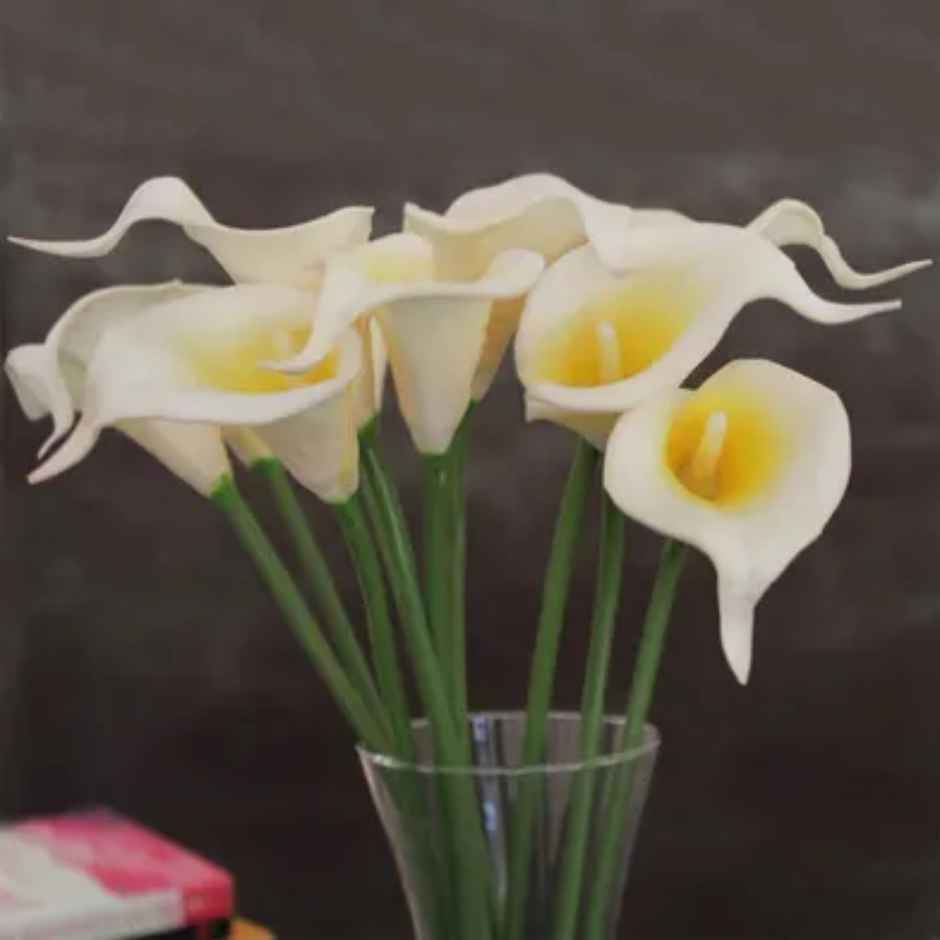 Tied Ribbons 10 Pcs Artificial Calla Lily Flowers Bunch