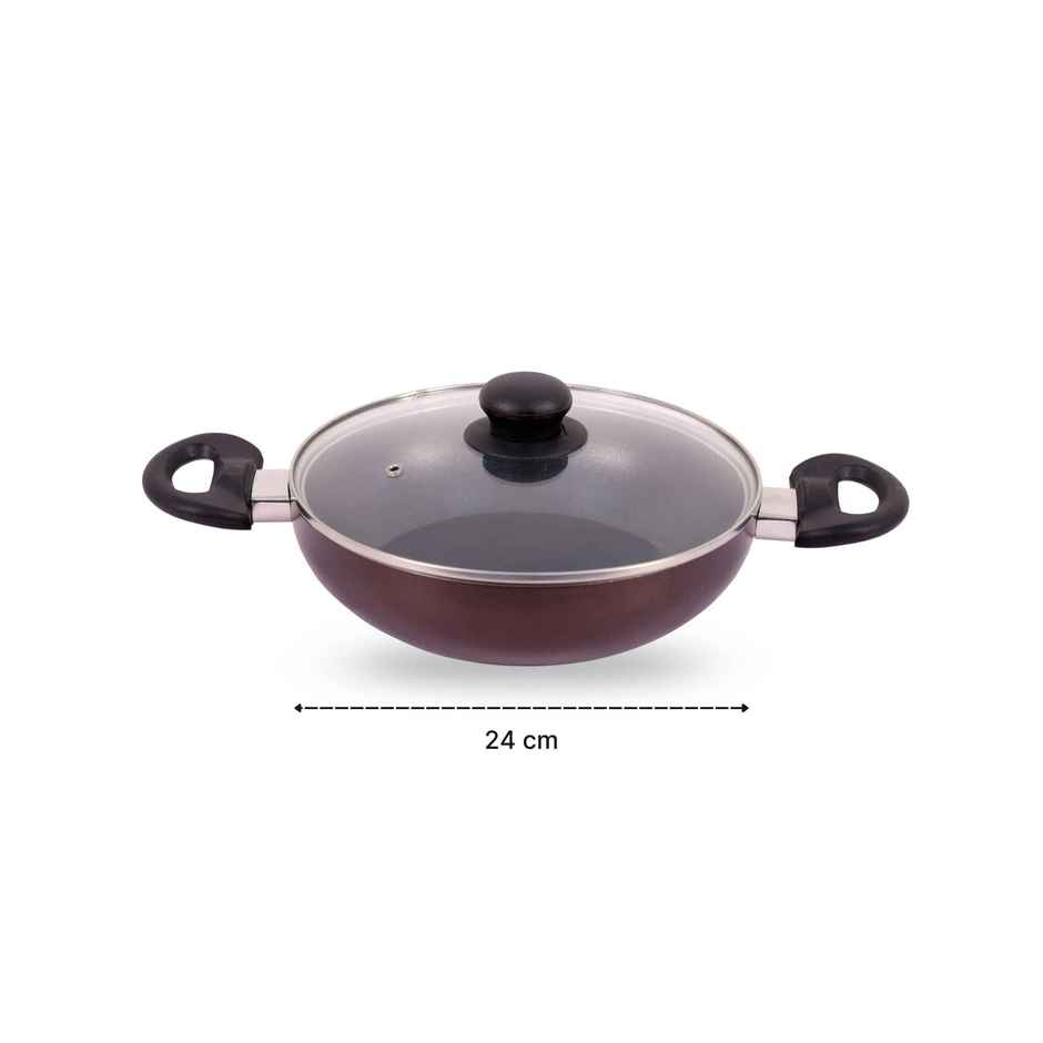 Bombay Kookware Kadai 24Cm With Glass Lid