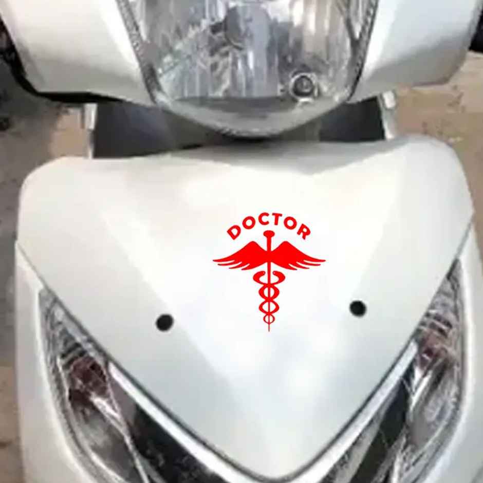 TiyuTrendzz Red Doctor Car Self Adhesive Sticker (14.5Cm X 15.5 Cm)