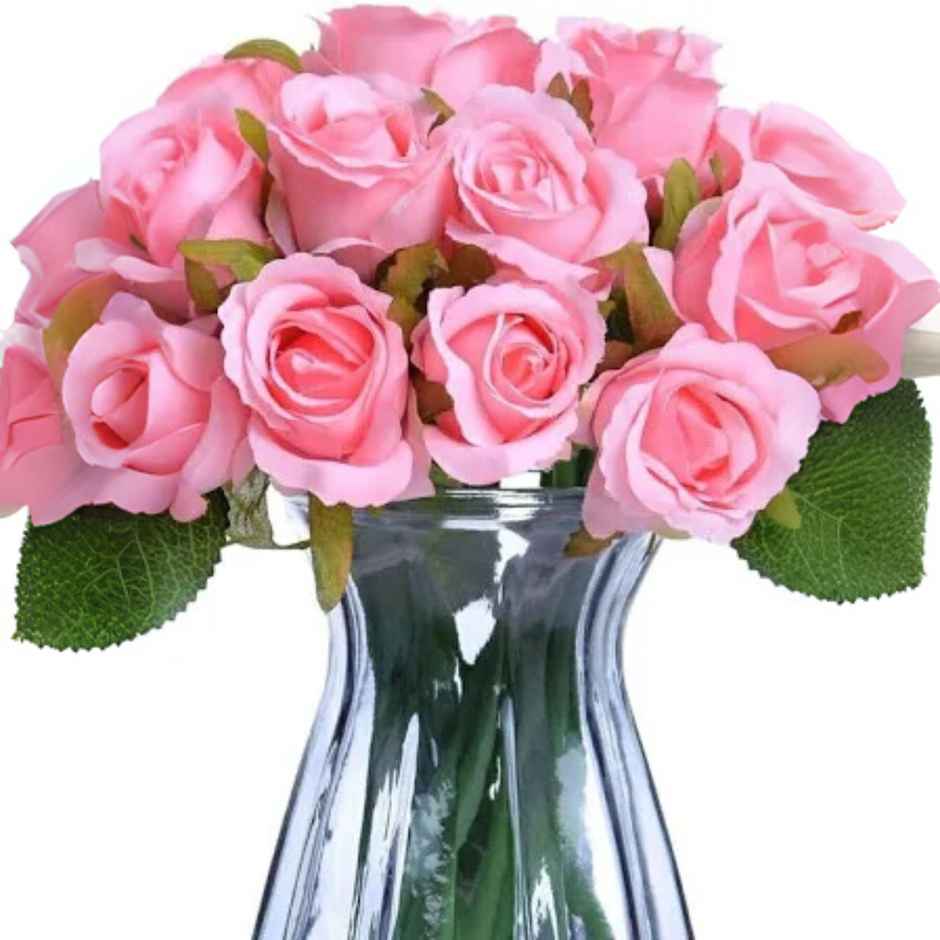 Tied Ribbons Set Of 12 Artificial Rose Flowers