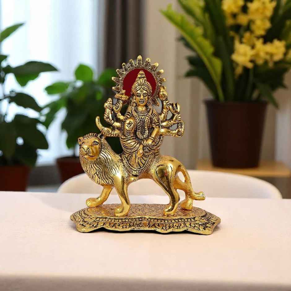 Sherawali Maa Idol in Gold Polish Big Size | Devnidhi