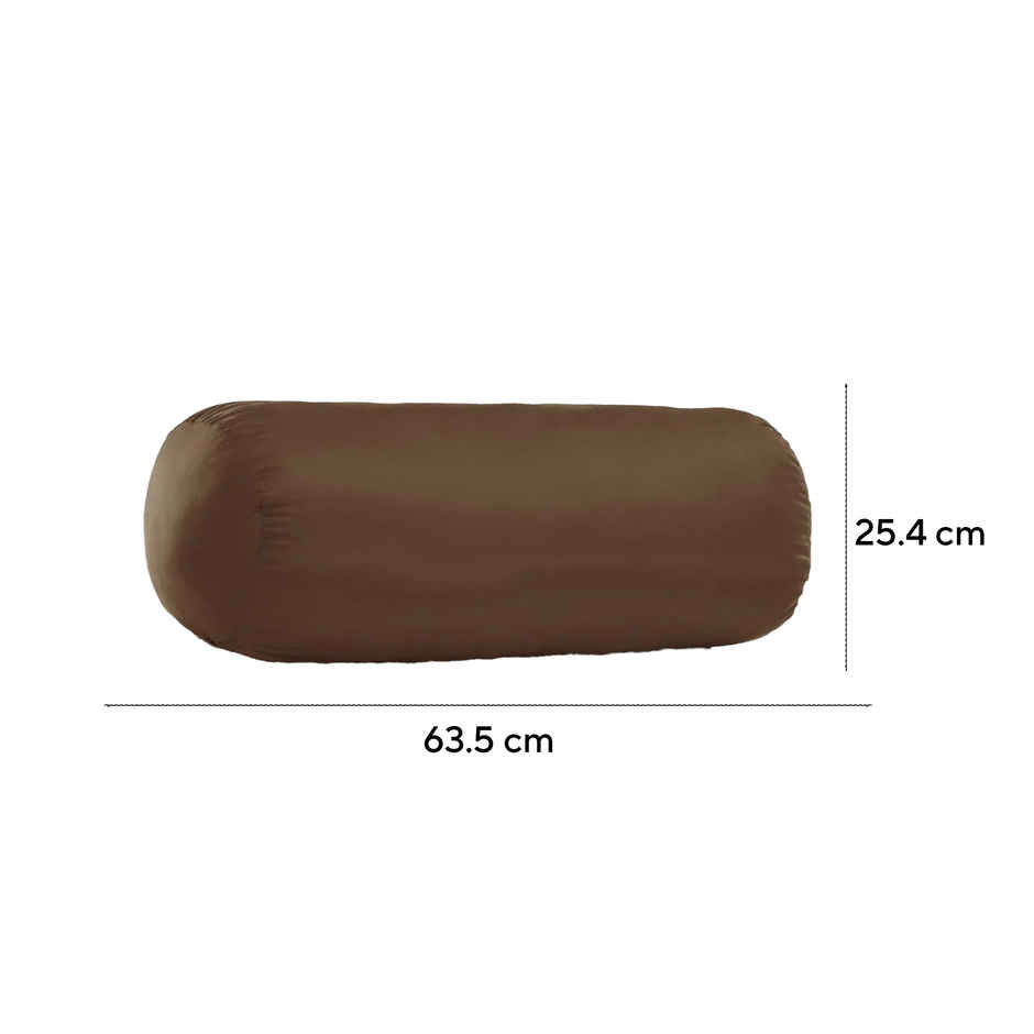 Wakefit Bolster Pillow | Set of 2 | Soft and Supportive | Comfortable for Neck and Back | Brown