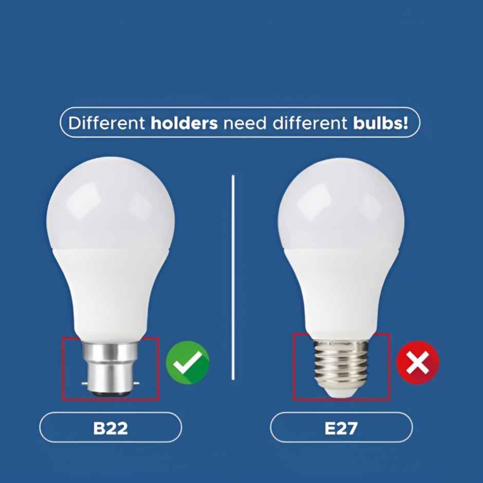 Halonix 4.9W White Led Bulb | B22 Base Holder Combo 