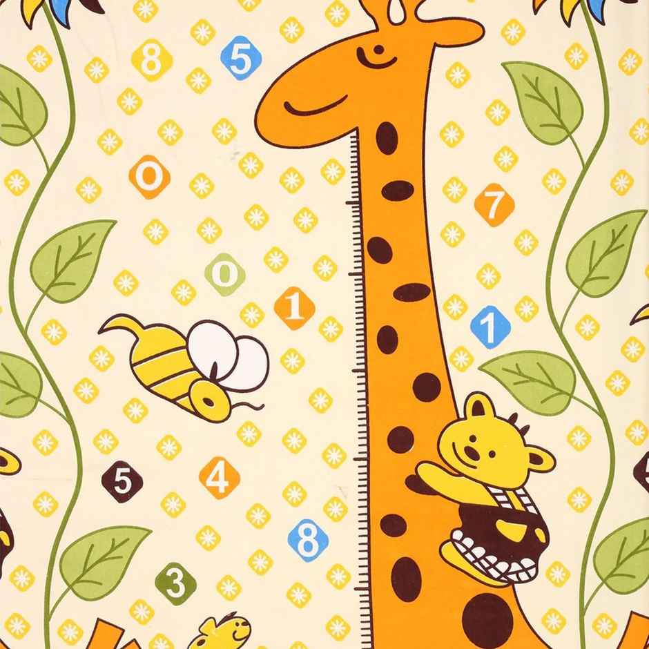 Hosta Homes 220 Gsm Glaced Cotton Jungle Giraf Printed Double Bed Sheet With 2 Pillow Covers