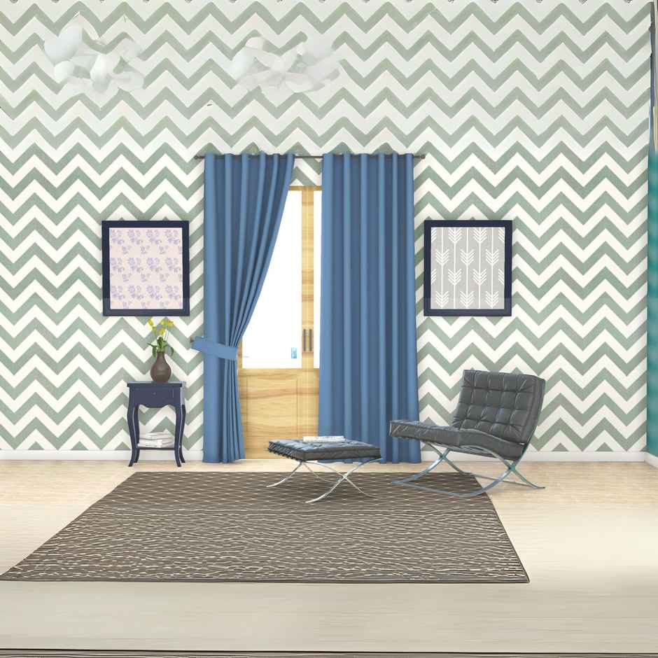 Lushomes Outdoor Curtain for Balcony - Blue | 8 Metal Eyelets | 4.5 x 7.5 ft | 54 x 90 inch