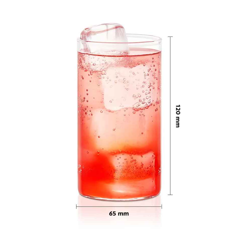 Borosil Vision Transparent Drinking Glass Set (350 ml) | Borosilicate Glass | Tumblers, Pack of 1 (6 pieces)