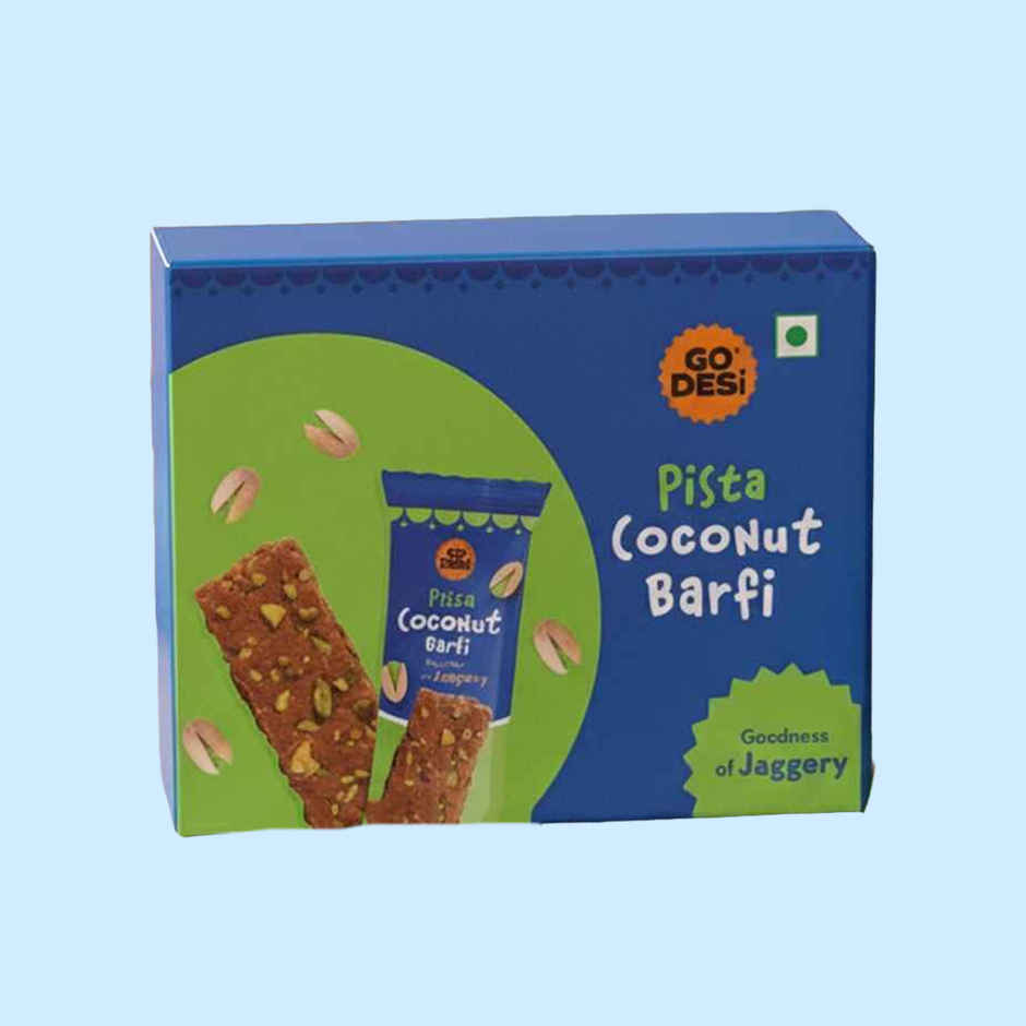 GO DESi Pista Coconut Barfi | With Goodness of Jaggery
