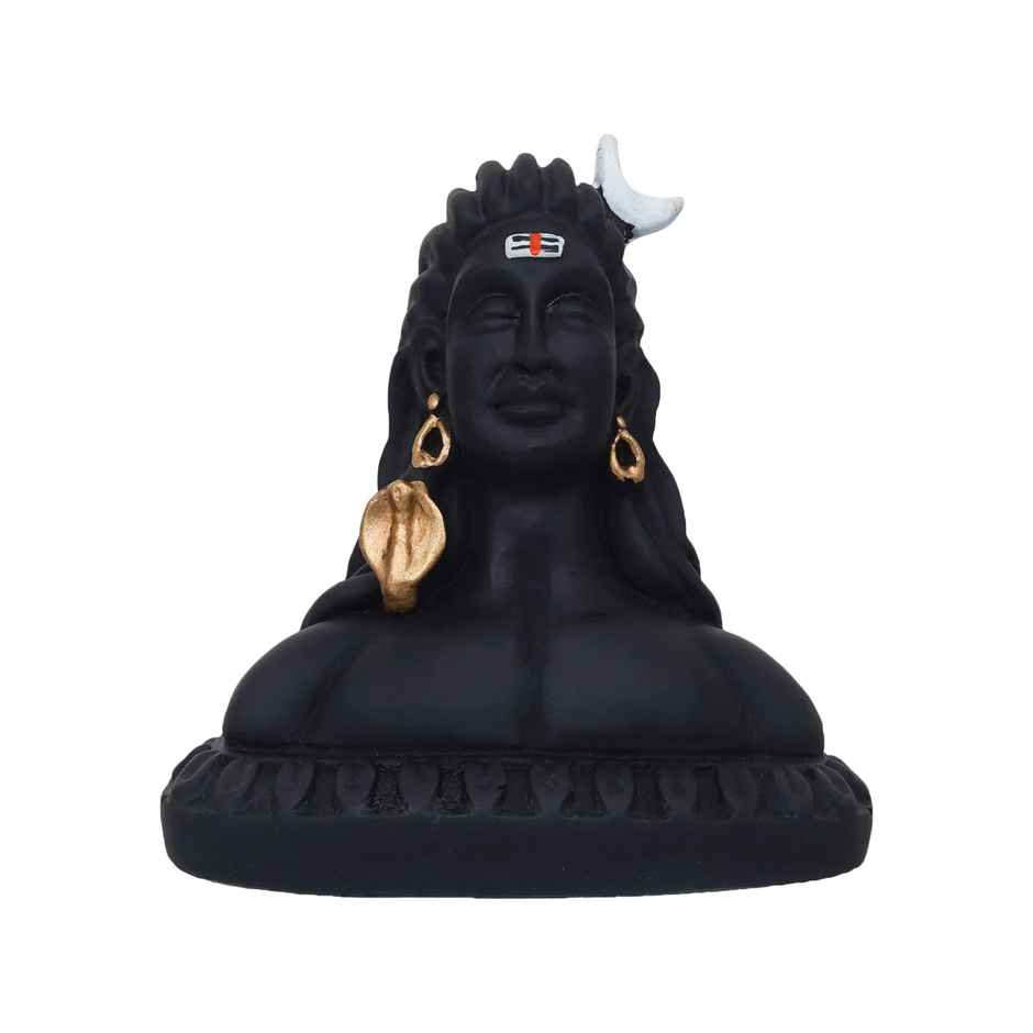 Handcrafted Polyresin Black Adiyogi Lord Shiva Statue | Ecraftindia