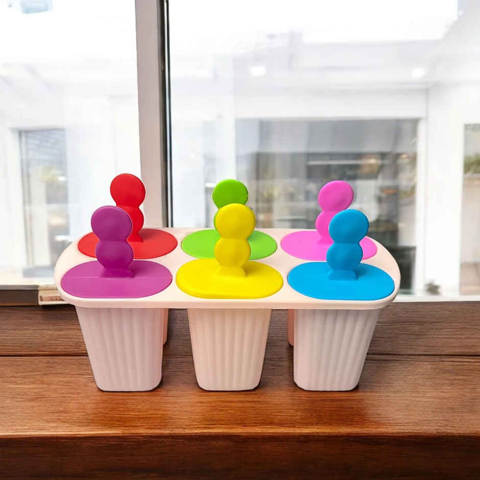 Bombay Kookware Manual Ice Cream Maker | 6 Popsicles Pink Colour Base