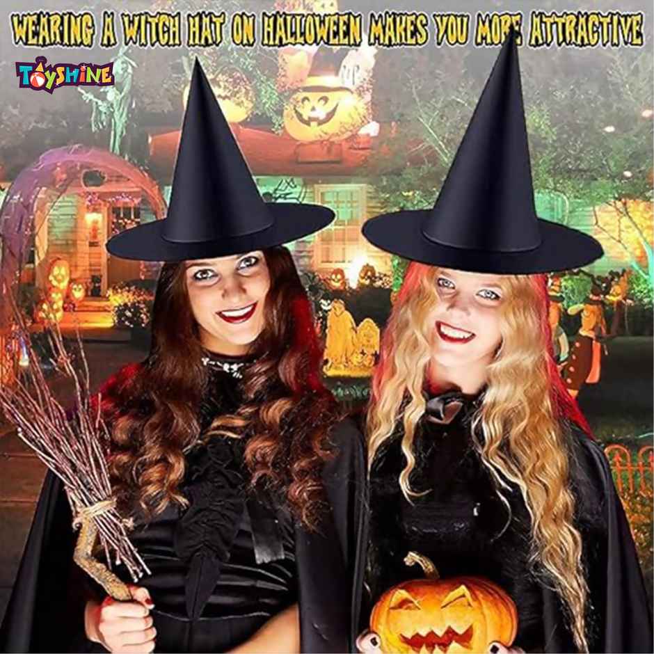 Toyshine Fancy Dresses Witch Hat For Kids, Adults | Witch Hat For Halloween Party Fancy Dress