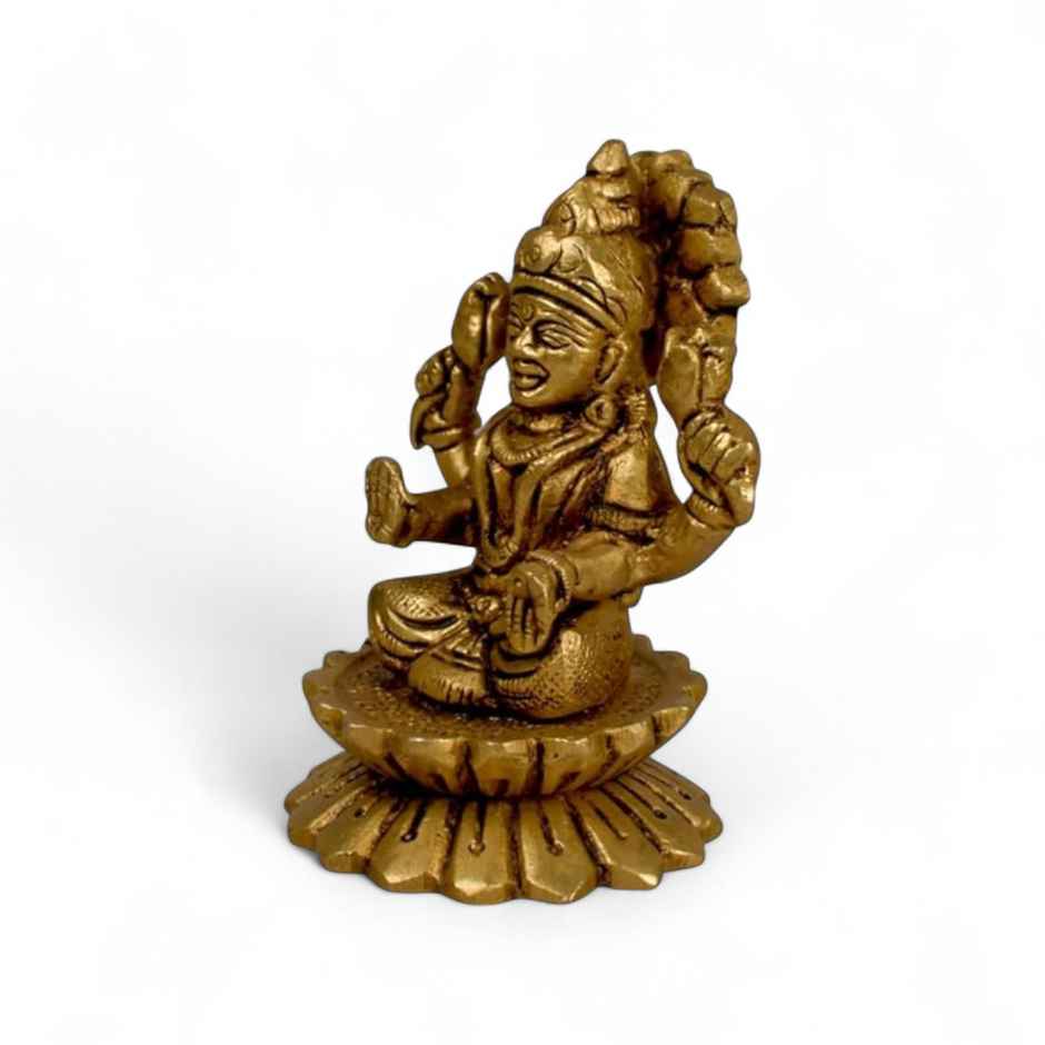 Laxmi Ji Brass Idol Multicoloured On Lotus | Devnidhi
