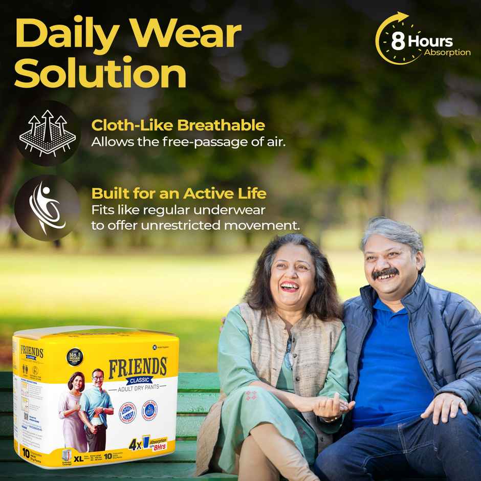 Friends Adult Diaper Pant | Classic Type | M | 25 - 48 inch Combo