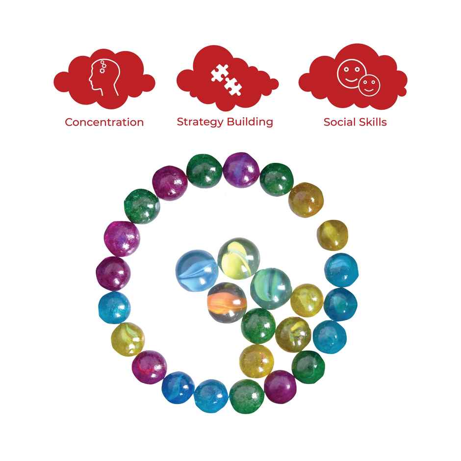 Desi Toys Marble Game Set - Traditional Goli/Kanche Game for Kids