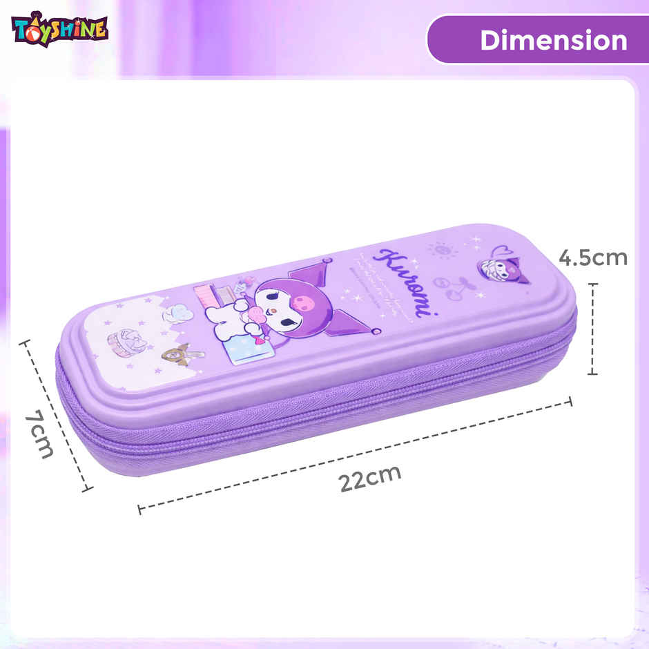 Toyshine Magic World EVA Hardtop Pencil Pouch Double Compartment | Purple