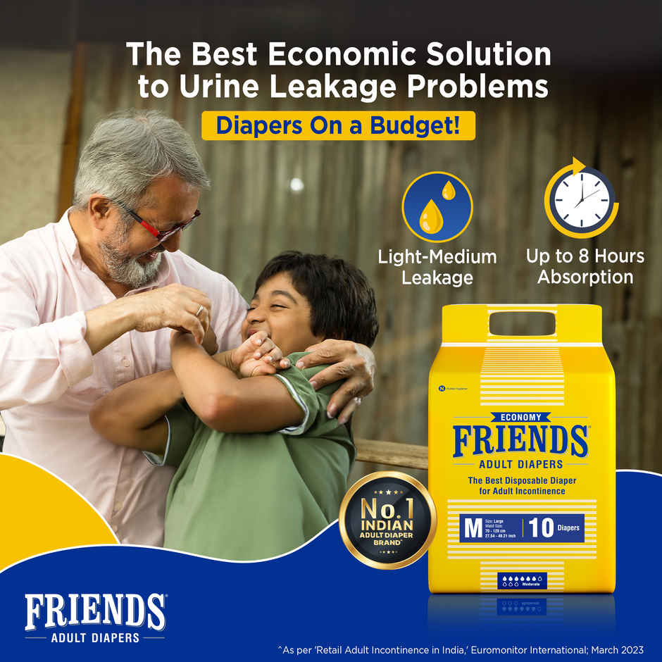 Friends Adult Diapers Economy, Medium Combo 