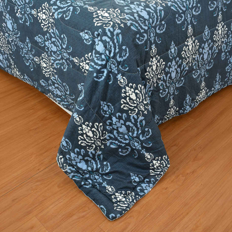 Furnofy Premium Comforter Single Bed Light Weight Quilt | 200 GSM | Blue & White - 60 x 86 in
