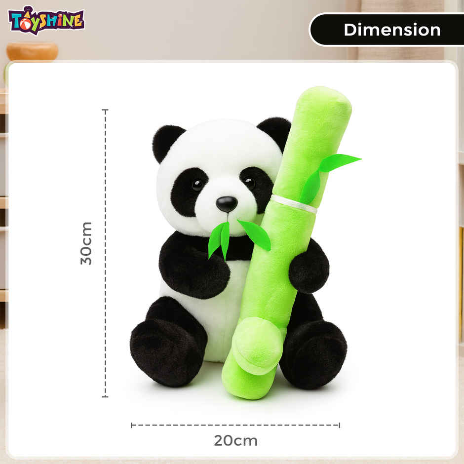 Spanker Panda Soft Toy Cute Plush with Green Bamboo for Kids - 30 cm