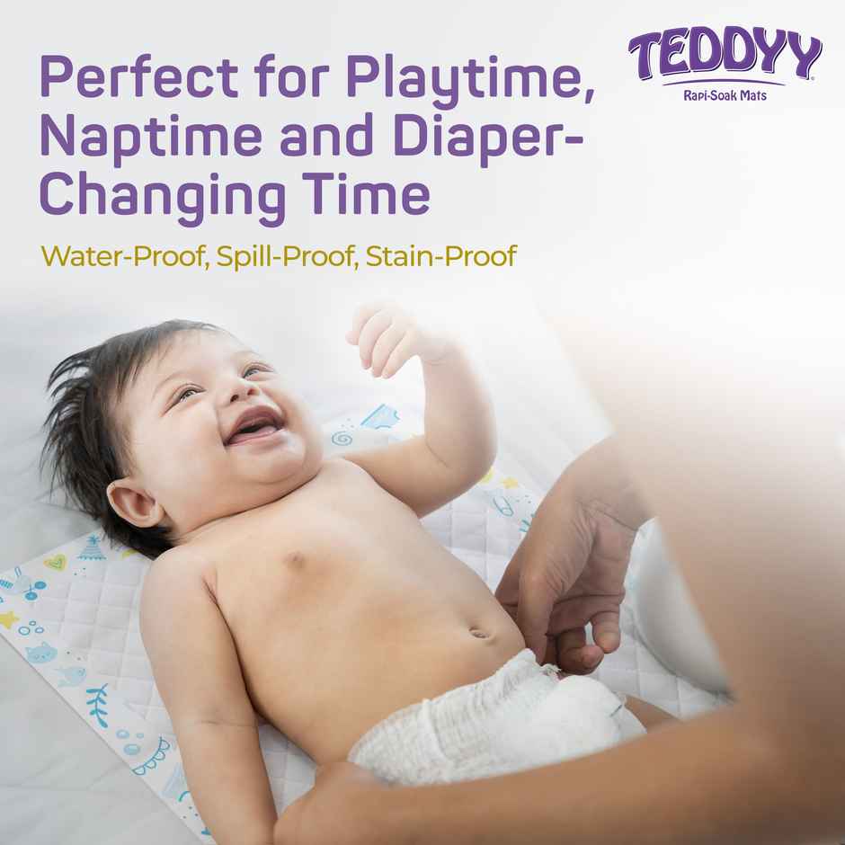 Teddyy Baby Disposable Rapi-Soak Mats Size - 60 x 60cm | Pack of 10