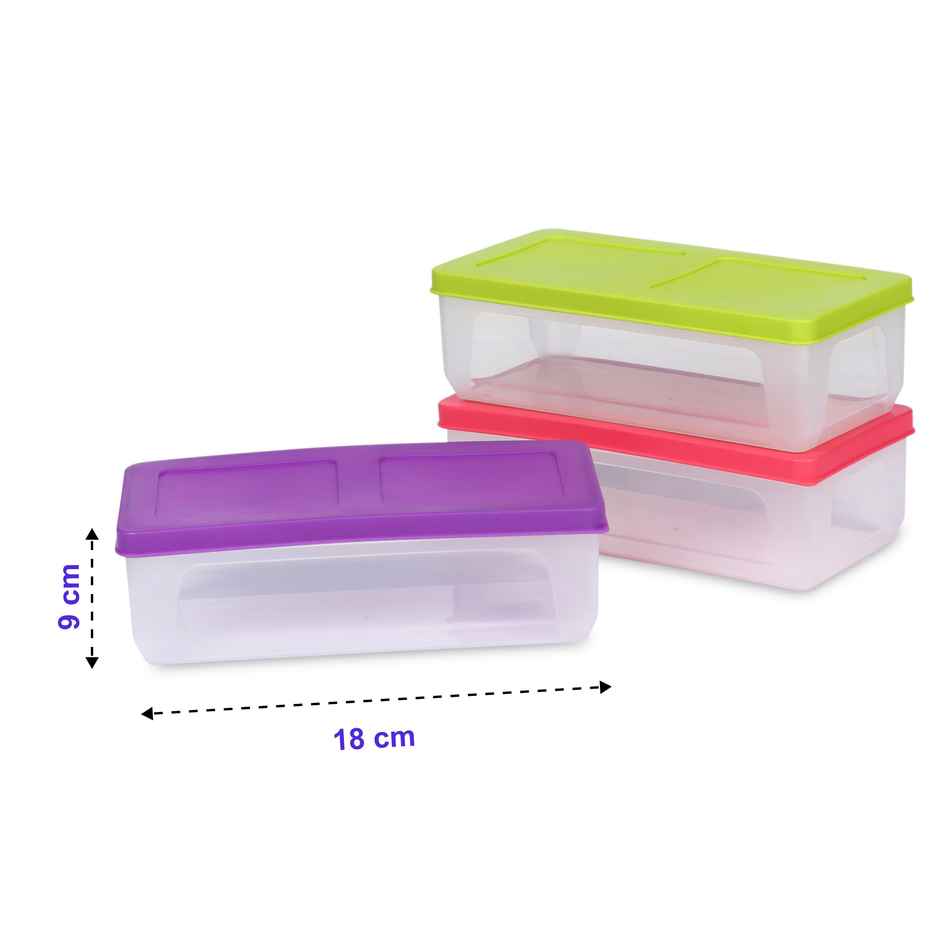 Varmora Multi Utility Plastic Storage Boxes - Set of 3 (Colour May Vary)