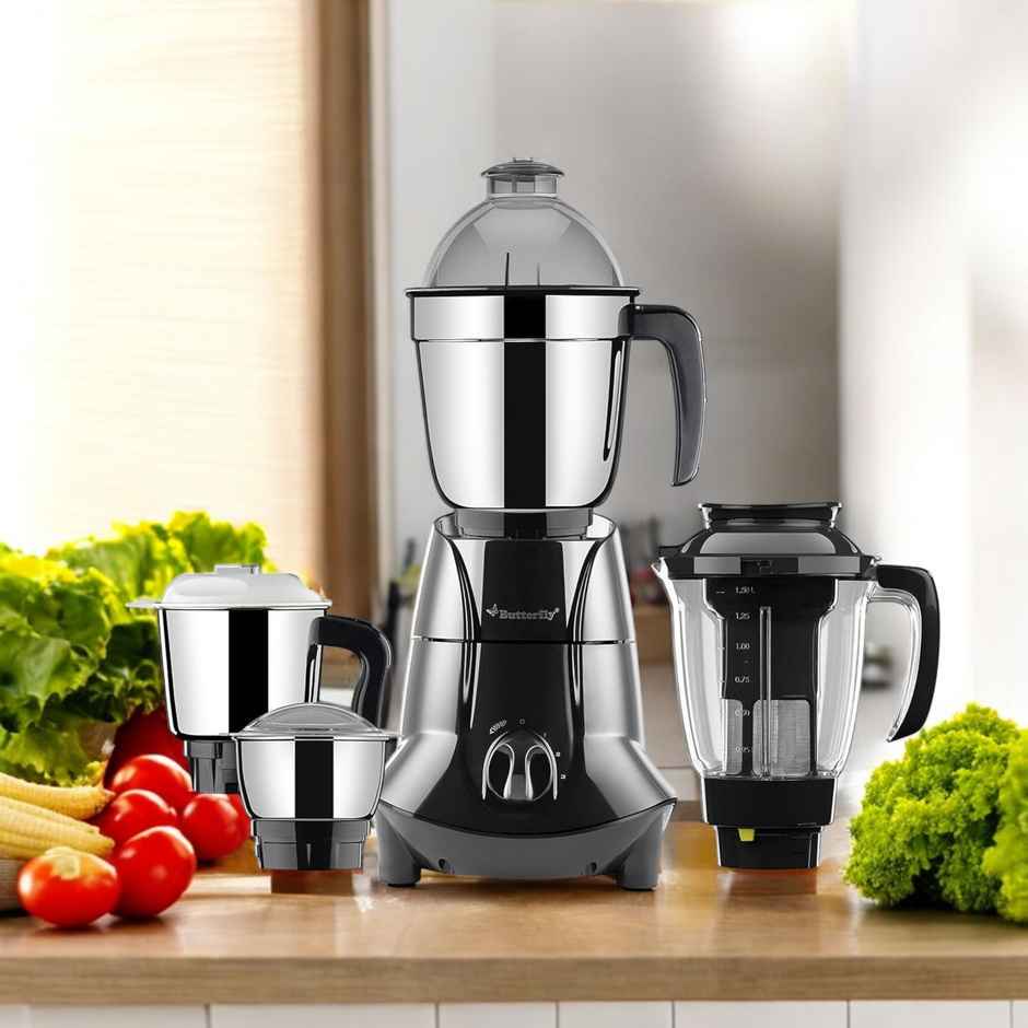 Butterfly Jet Elite 750 Watts Mixer Grinder With 4 Jars, Grey