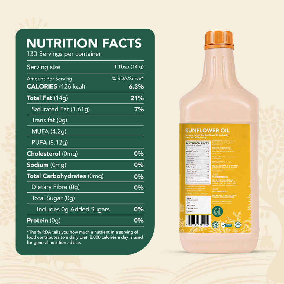 Anveshan Wood Cold Pressed Sunflower Oil HDPE Can | Unrefined and Cholesterol Free