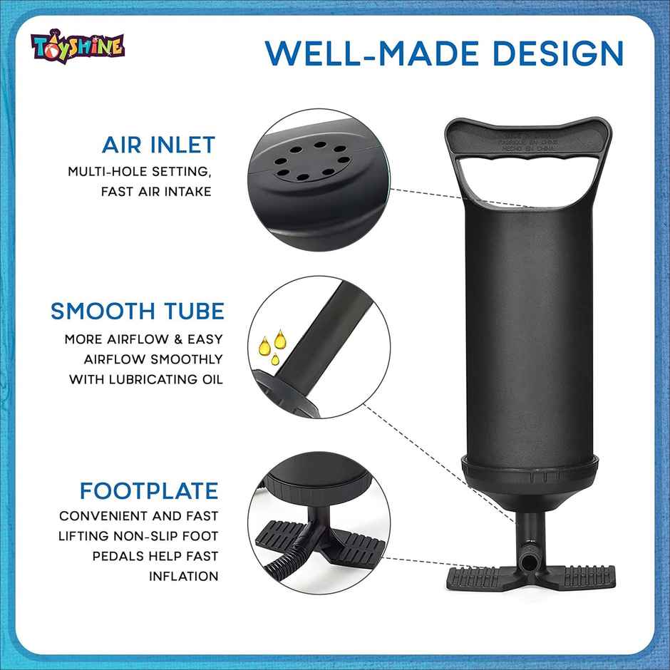 Toyshine 12 Inch Air Inflation Pump for Air Sofa, Bed, Swimming Pool Tubes, Toys, Mattresse