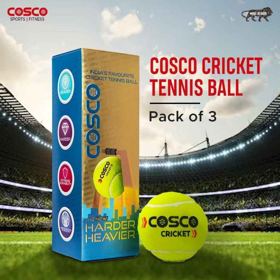 Cosco Cricket Light weight Tennis Ball, pack of 3