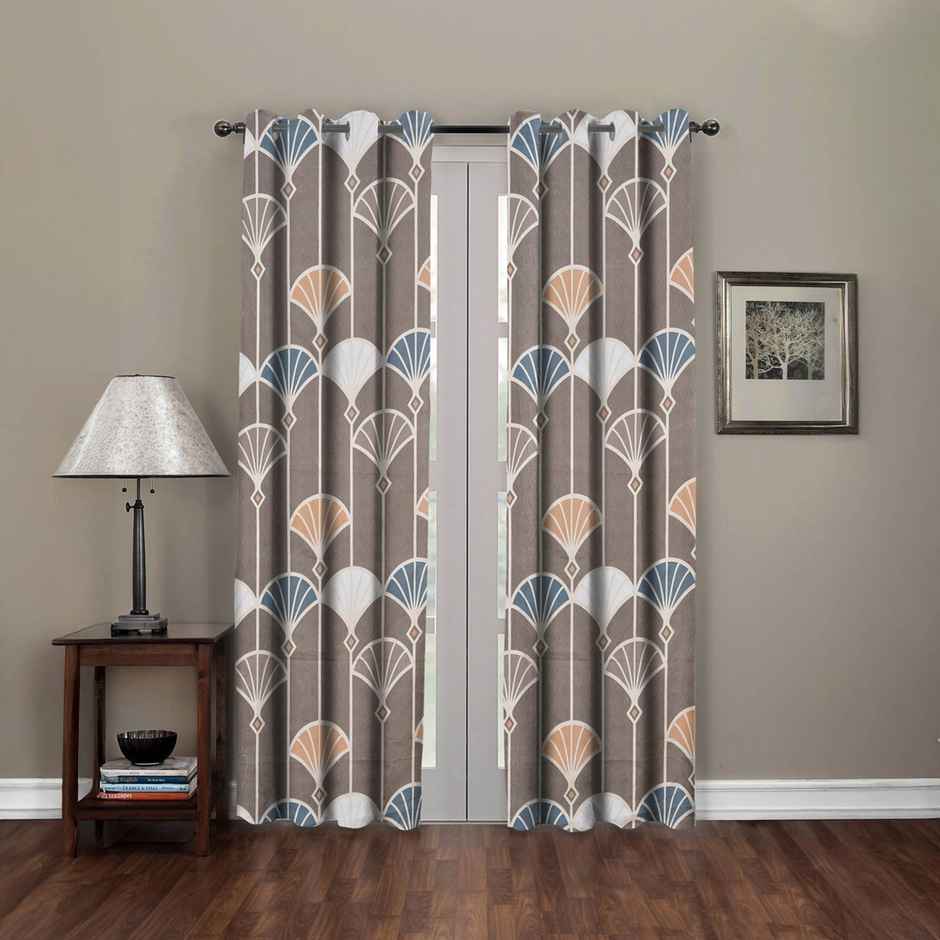 BAY6 Polyester Long Door Curtains | Set of 2 | 9x4 ft | Multicolor