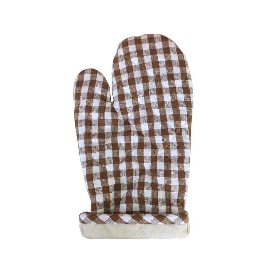 Lushomes Oven Gloves - Brown | Small Microwave Gloves | Kitchen Hand Gloves | 7 x 13 inch