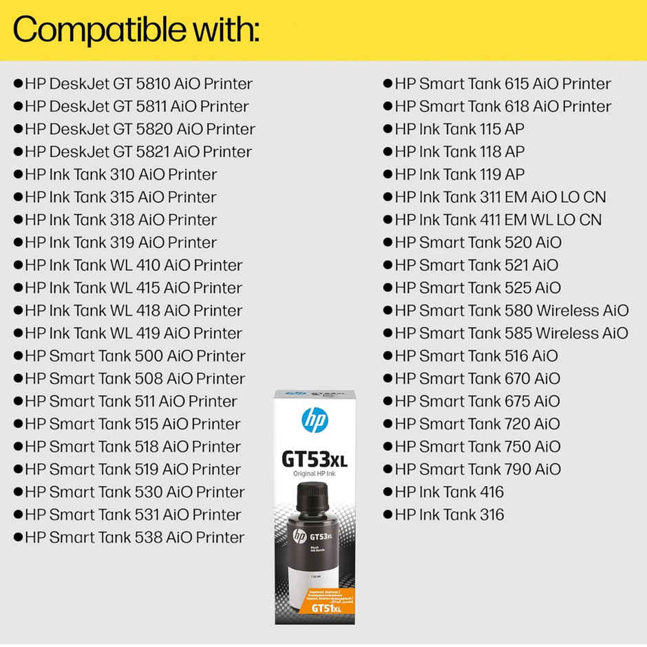 HP GT53XL 135-ml Black Original Ink Bottle