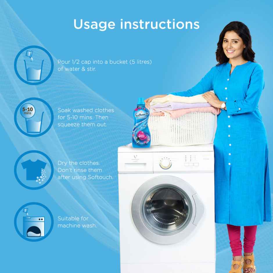 Softouch Ocean Breeze After Wash Fabric Conditioner With Antibacterial Protection