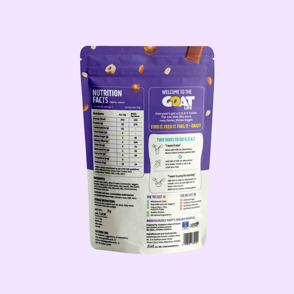 GOAT Life Choco-Nut-Crunch High-Protein Overnight Oats