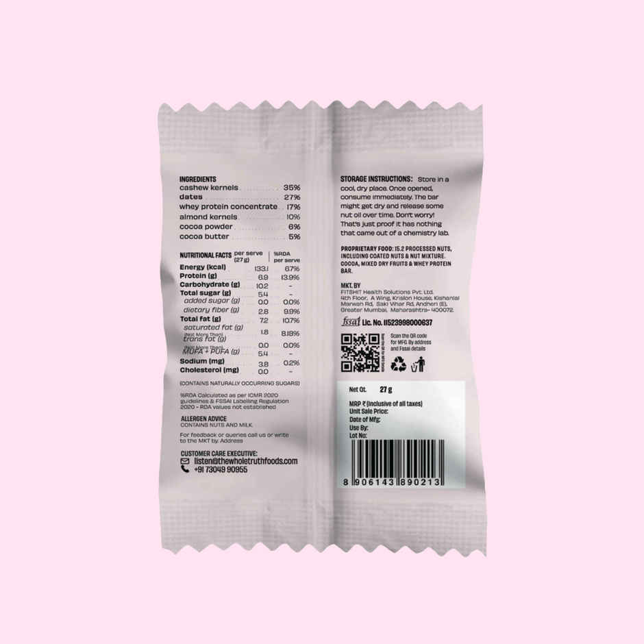 The Whole Truth Double Cocoa Protein Bar