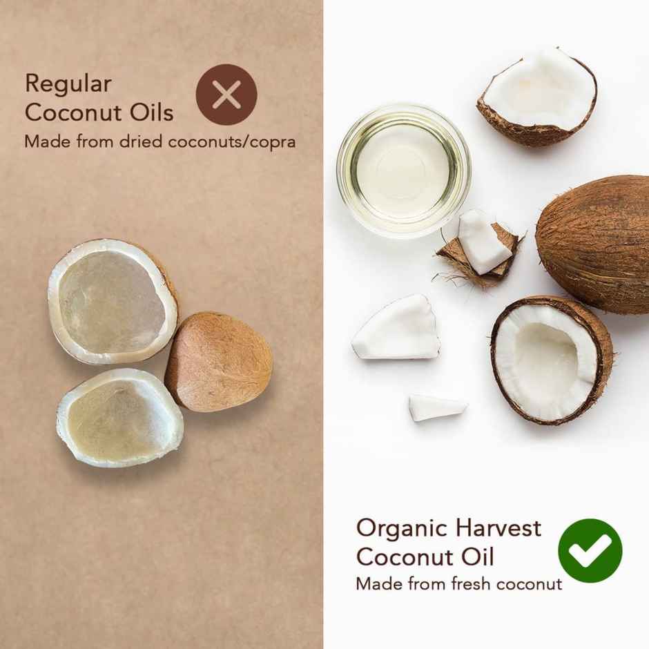 Organic Harvest Extra Virgin Organic Coconut Oil, 100% Pure For Hair, Cooking, Baby Massages & Skin