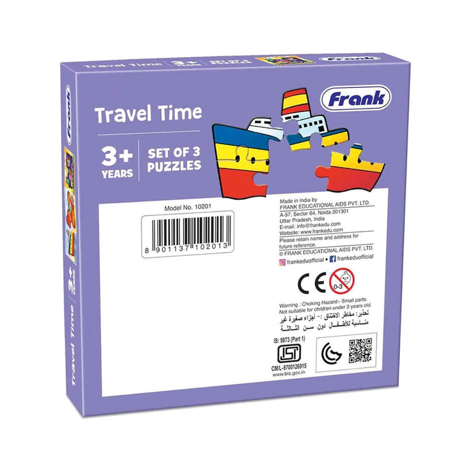 Frank Travel Time - A Set Of 3 First Puzzles- 4, 5 & 6 Pieces