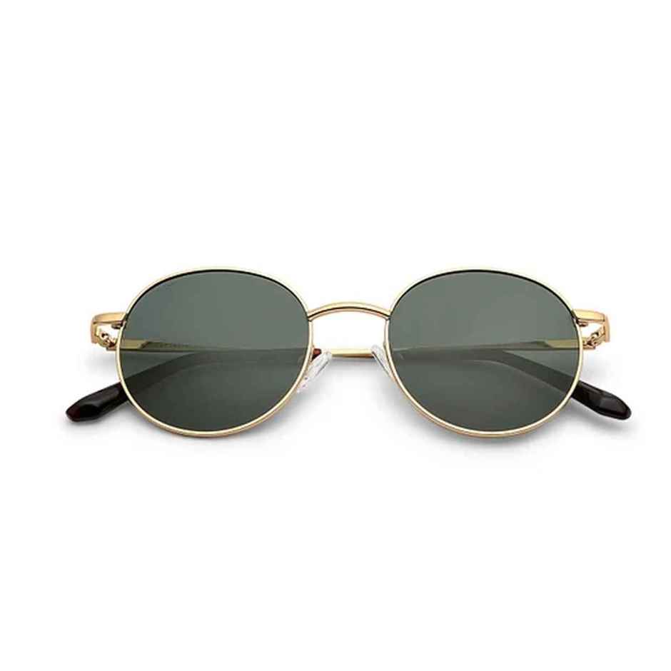 Vincent Chase By Lenskart Unisex Solid Metal Round Sunglasses | Gold - M