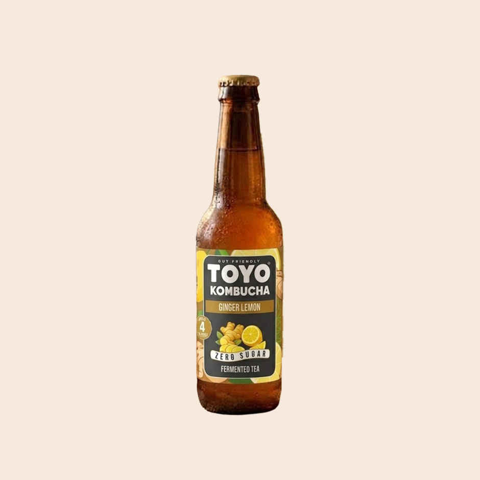Toyo Kombucha Zero Sugar Ginger Lemon | Non-Alcoholic Kombucha