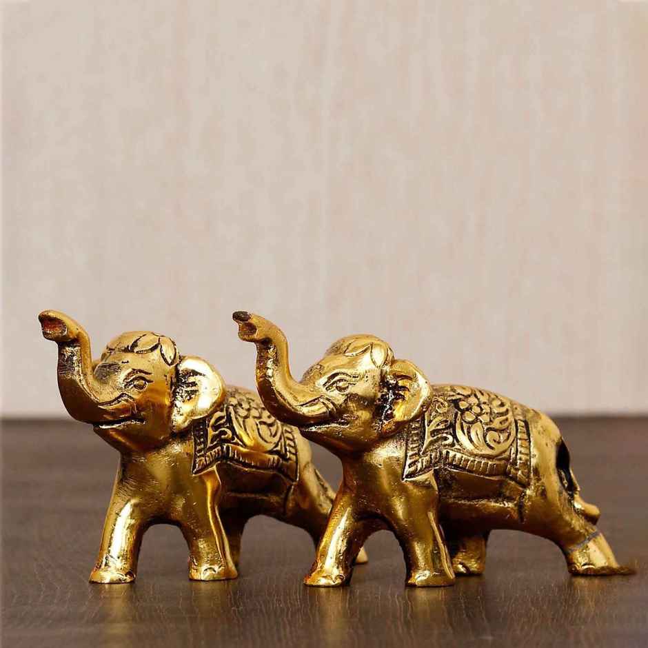 Casacraft by Pepperfry Elephant Figurines | Set of 2