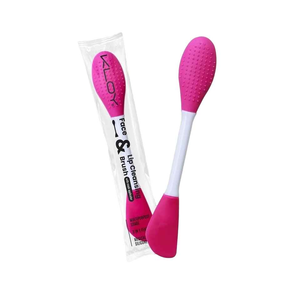 Silicone Face Mask Applicator & Lip Cleansing Brush Made With Ultra Hygienic Soft Silicone bristle for Gentle Exfoliation (Dark Pink)