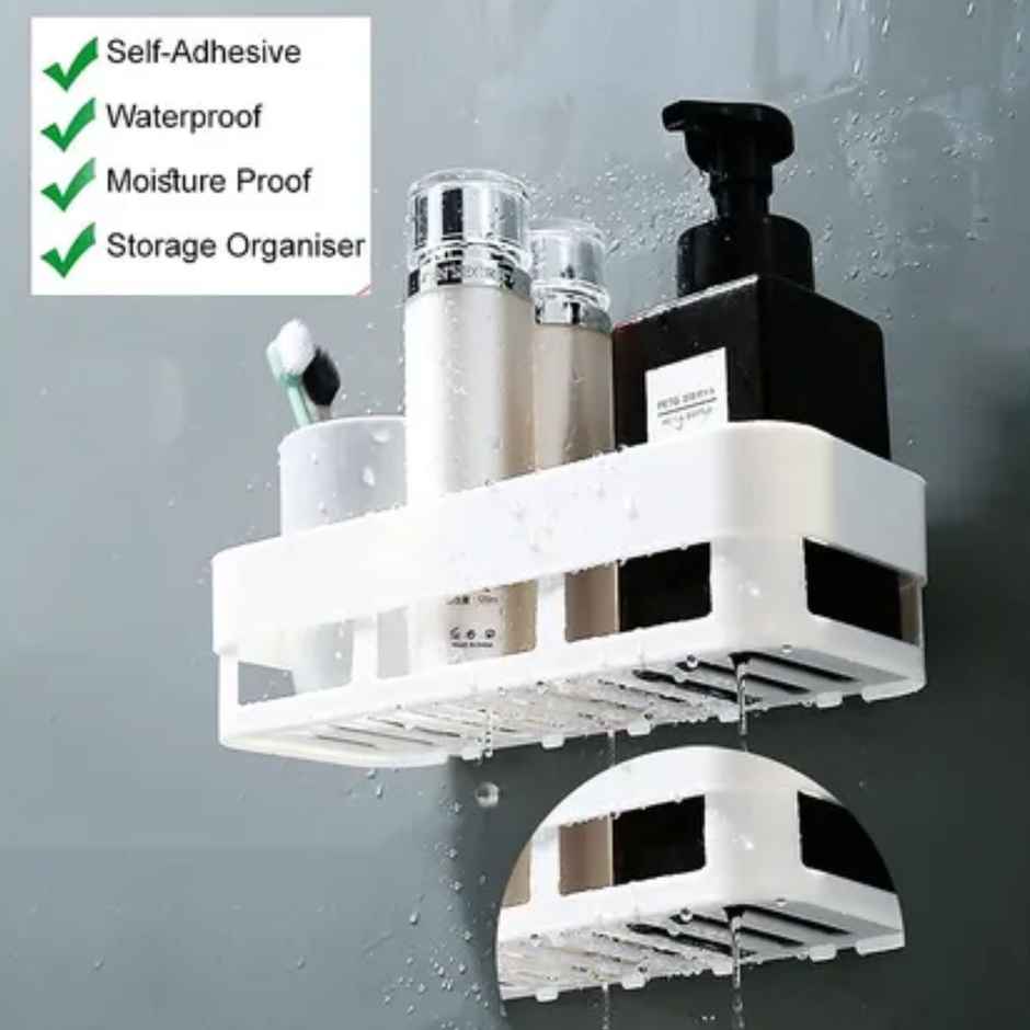 Perpetual Bathroom Organizer | Self Adhesive Shelf for Wall | Rack Without Drilling | 2 Pcs