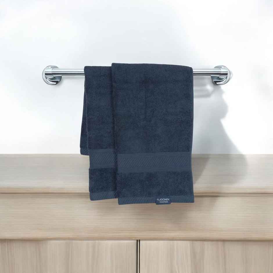Jockey T201 Cotton Terry Hand Towels | Ultrasoft & Durable | Solid Navy