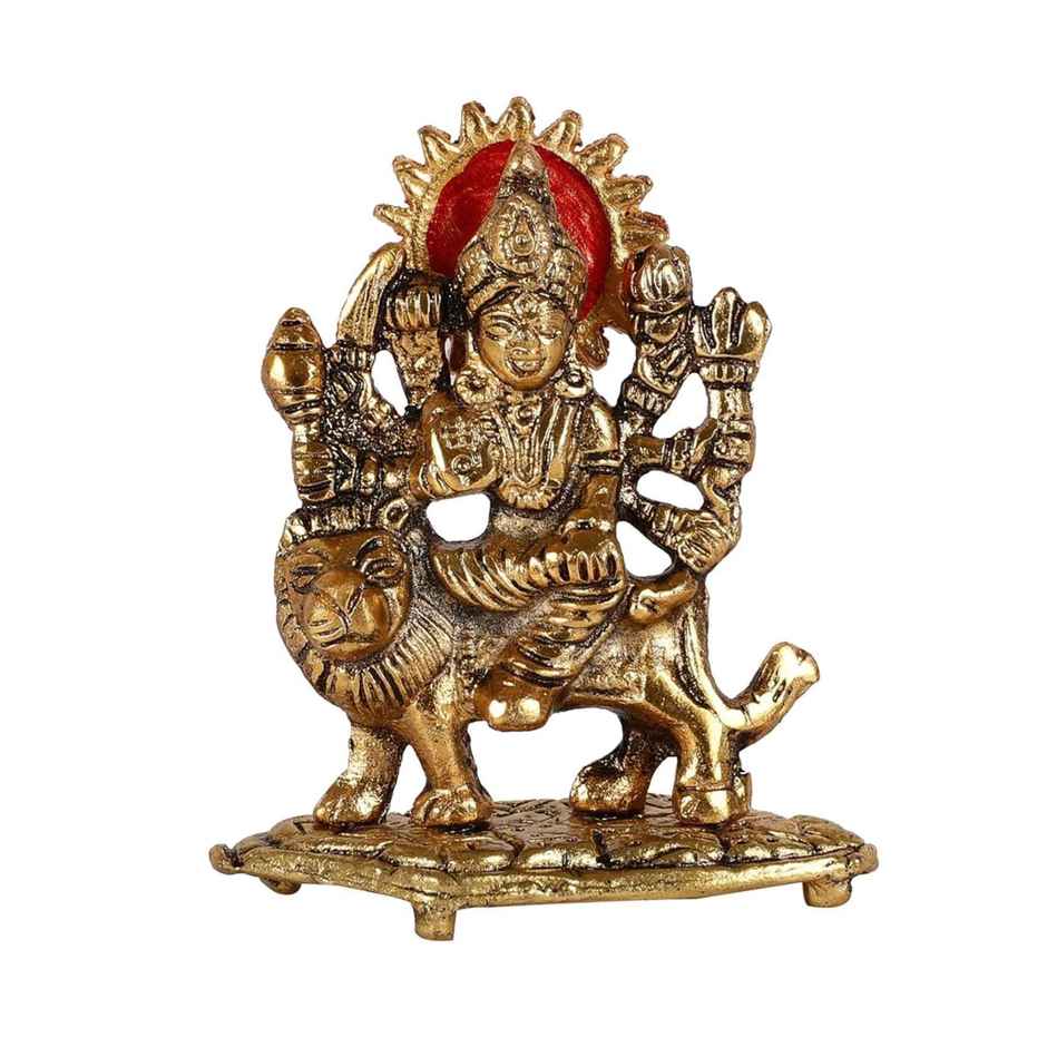 Sherawali Maa Idol in Gold Polish Small Size | Devnidhi