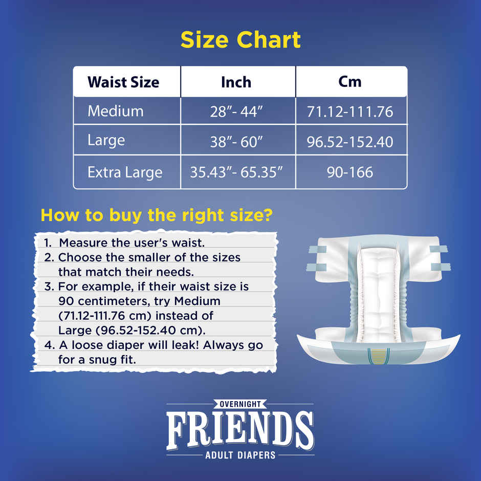 Friends Overnight Adult Diapers Tape Style Extra Large