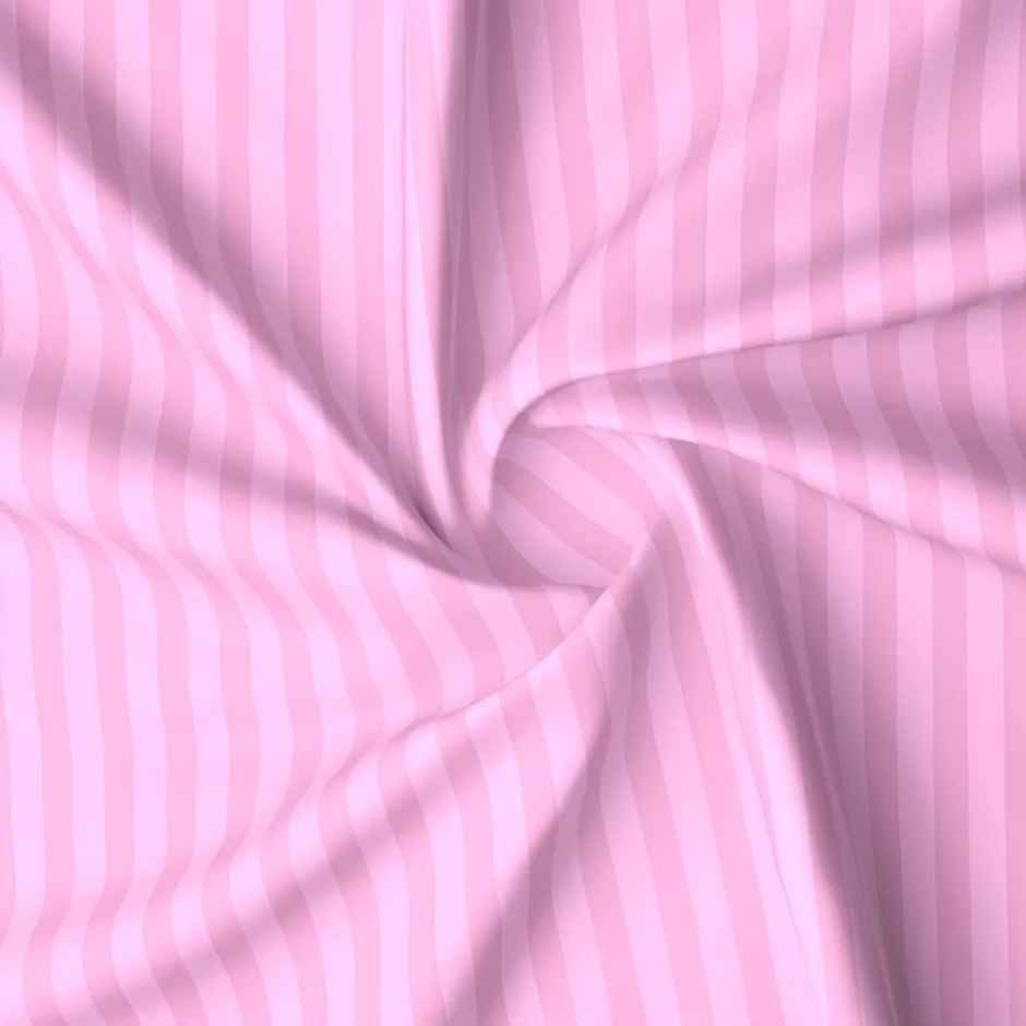 Homeharmony Baby Pink Lining Double Bed Bedsheet with 2 Pillow Covers (220x250 cm)