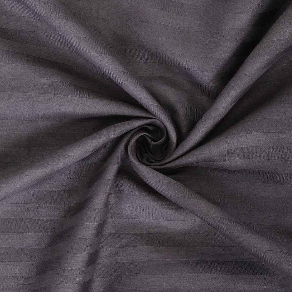 Hosta Homes Striped 300 Tc Satin Cotton King Size Bed Sheet, 2 Pillow Covers | Grey | 108 x 100 in