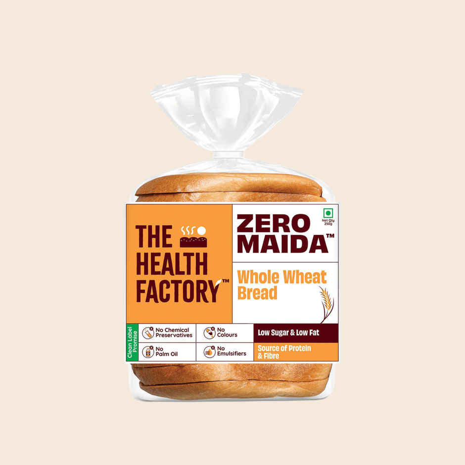 The Health Factory Whole Wheat Bread | Zero Maida | Source of Protein & Fibre