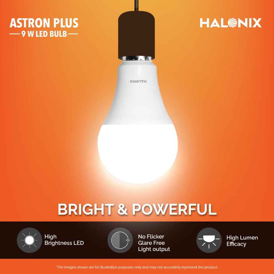 Halonix 9W White Led Bulb | B22 Base Holder