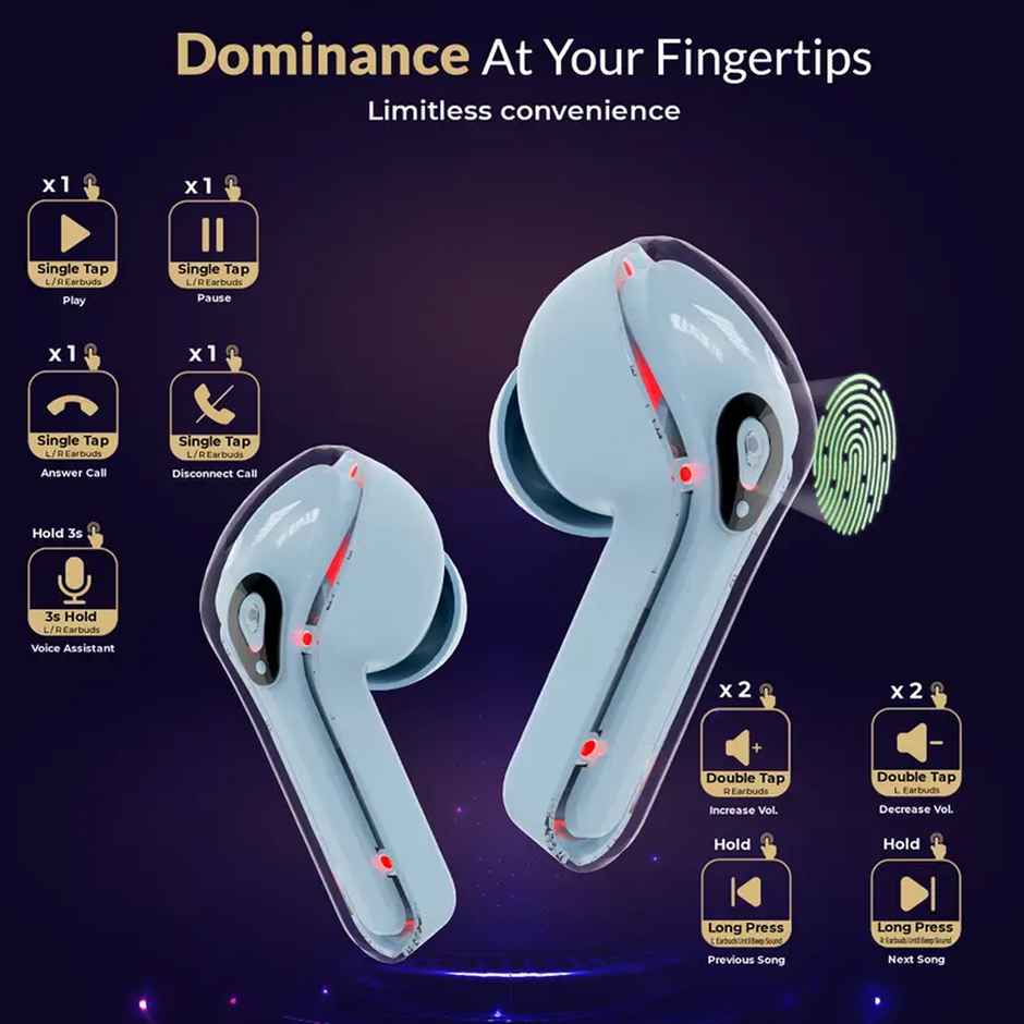 Aroma NB121 Almaty - 40 Hours Playback | TWS | Fast charging with Digital Display | Blue