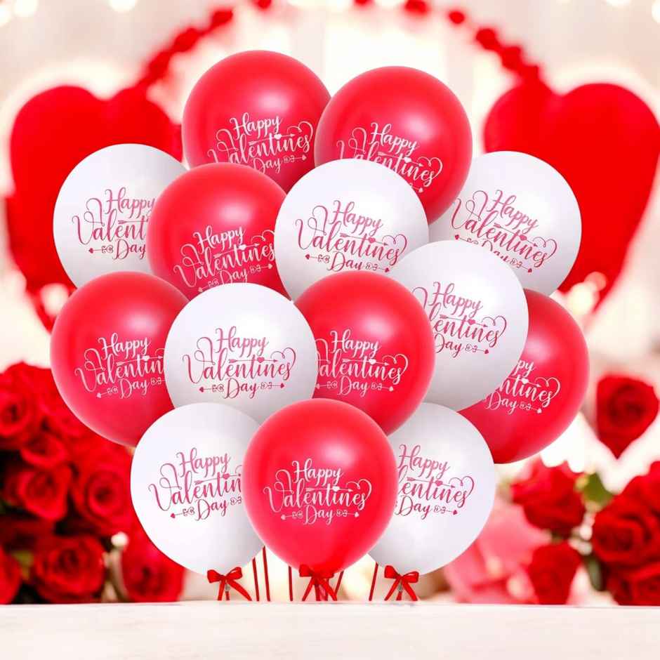 Happy Valentine Printed Balloon Combo | Pack Of 20 | Party Propz